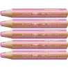 (880/334) STABILO LÁPICES DE COLORES WOODY 3 EN 1 ROSA ESTUCHE 5 UD