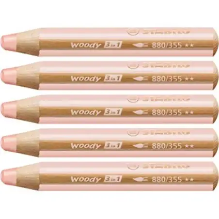 (880/355) STABILO LÁPICES DE COLORES WOODY 3 EN 1 ALBARICOQUE ESTUCHE 5 UD