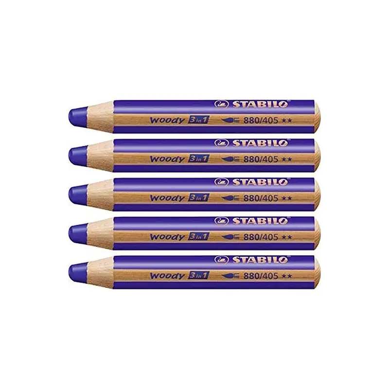 (880/405) STABILO LÁPICES DE COLORES WOODY 3 EN 1 AZUL ULTRAMAR ESTUCHE 5 UD