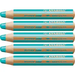(880/470) STABILO LÁPICES DE COLORES WOODY 3 EN 1 TURQUESA ESTUCHE 5 UD