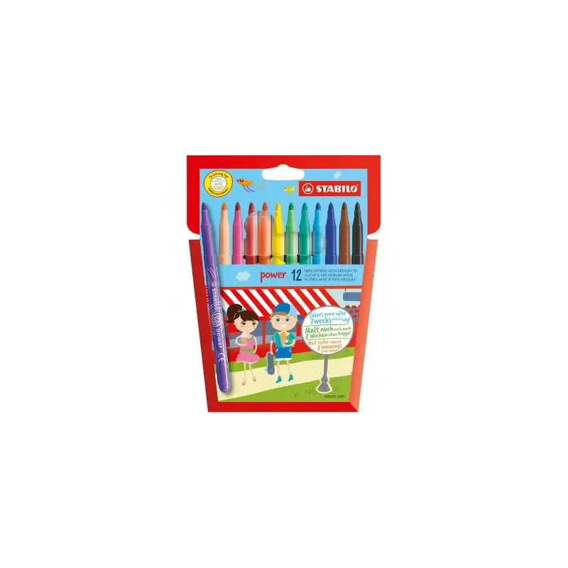 (E280/12-01) STABILO ROTULADORES POWER COLORES SURTIDOS ESTUCHE 12 UD
