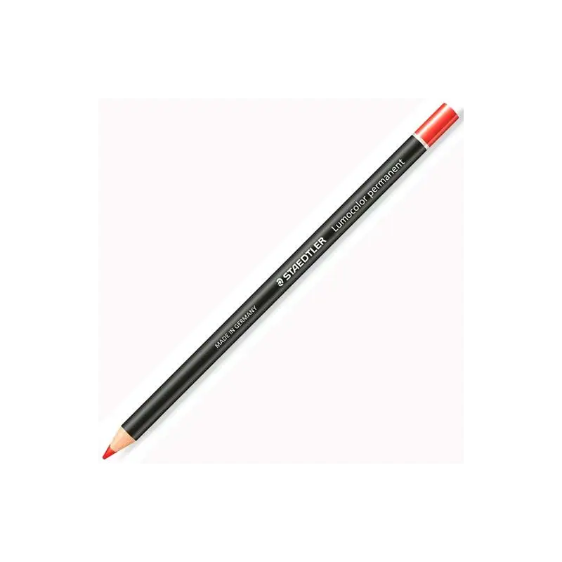 (108 20-2) STAEDTLER MARCADOR PERMANENTE EN SECO LUMOCOLOR GLASOCHROM ROJO