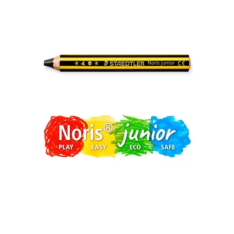 (141-2B) STAEDTLER LÁPIZ DE GRAFITO NORIS JUNIOR 141 EXTRAGRUESO PARA NIÑOS +2 AÑOS CAJA 6 UD