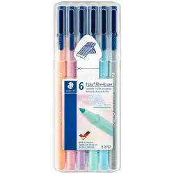 (323SB6CS01) STAEDTLER ROTULADOR TRIPLUS COLOR 323 C/SURTIDOS PASTEL ESTUCHE 6U