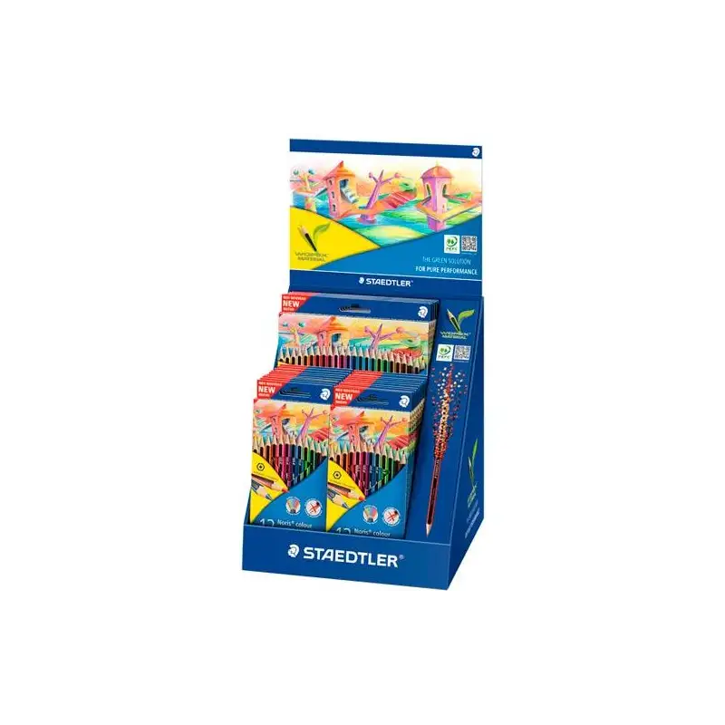 (185 CA-1) STAEDTLER LÁPICES DE COLORES WOPEX ECOLÓGICO C/SURTIDOS EXPOSITOR C12-20U - C24-5U-