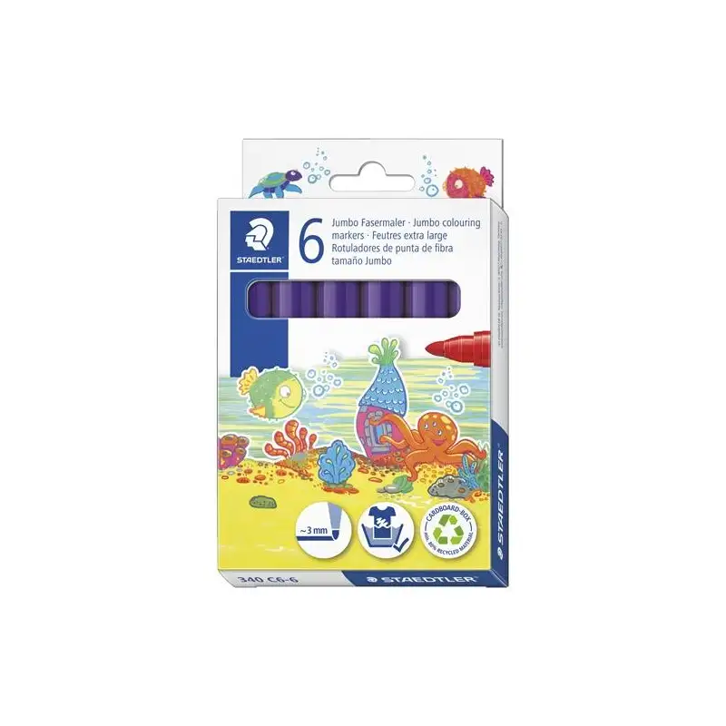 (340 C6-6) STAEDTLER ROTULADOR NORIS CLUB GRUESO VIOLETA ESTUCHE 6 UD