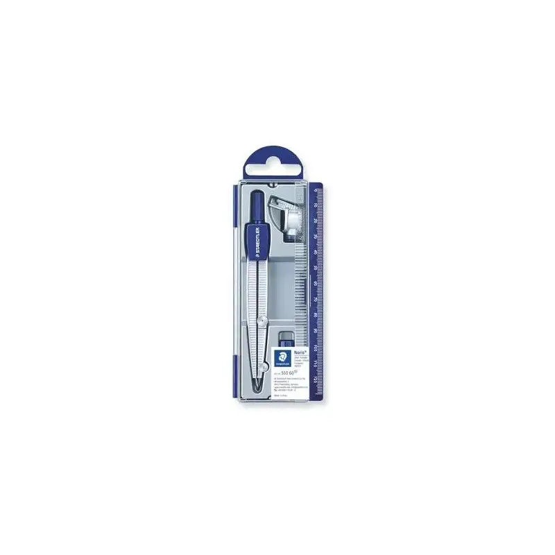 (550 60) STAEDTLER COMPÁS ESCOLAR NORIS 550 CON TUBO DE MINAS Y ADAPTADOR UNIVERSAL