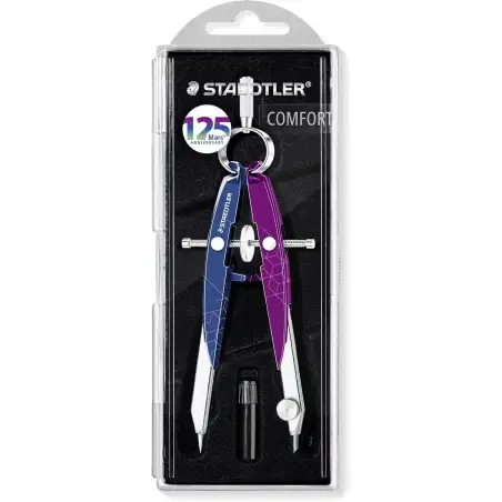 (556 00-MA2) STAEDTLER COMPÁS METÁLICO DE PRECISIÓN MARS CON AJUSTE POR RUEDA AZUL/BAYAS SILVESTRES