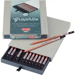 (8815H12) TALENS BRUYNZEEL LÁPICES GRAPHITE DESIGN 2H A 9B ESTUCHE DE LUJO DE 12