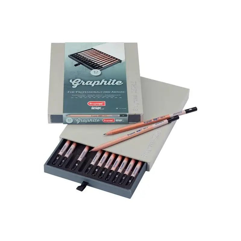 (8815H12) TALENS BRUYNZEEL LÁPICES GRAPHITE DESIGN 2H A 9B ESTUCHE DE LUJO DE 12