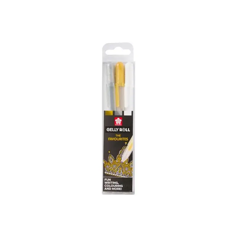 (POXPGBMIX3A) TALENS SAKURA ESTUCHE DE 3 BOLÍGRAFOS GELLY ROLL MIXED ORO/PLATA/BLANCO