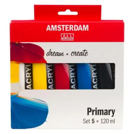 (17791905) TALENS AMSTERDAM STANDARD SERIES SET ACRÍLICOS PRIMARIOS TUBO 120ML ESTUCHE 5 UD