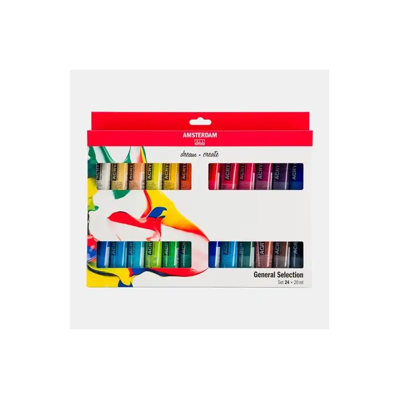 (17820424) TALENS AMSTERDAM SET 24 TUBOS ACRÍLICOS DE 20ML SELECCIÓN STANDARD SERIES COLORES SURTIDOS