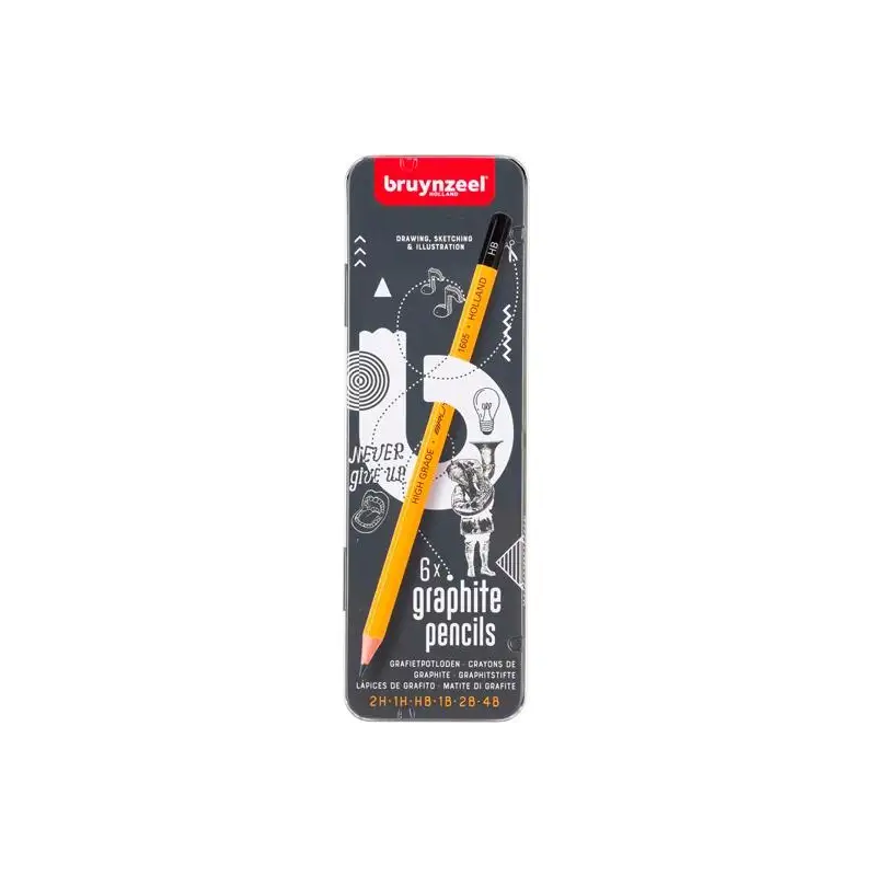 (60211006) TALENS BRUYNZEEL LÁPICES DE GRAFITO BUROTEK 2H A 4B ESTUCHE 6 UD