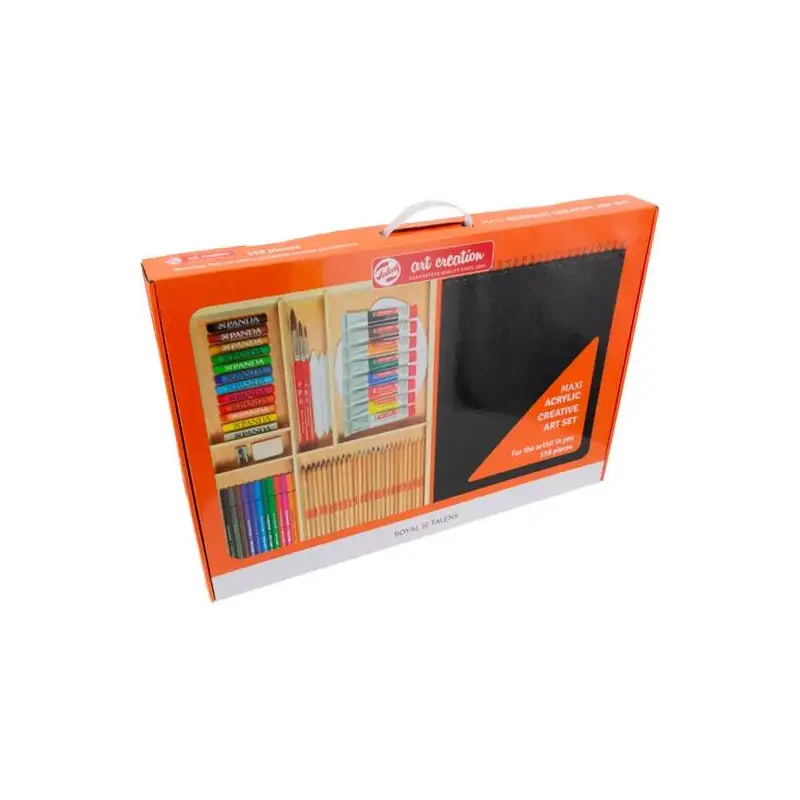 (9021730M) TALENS ART CREATION SET CREATIVO 158 PIEZAS MAXI ACRÍLICO CAJA MADERA