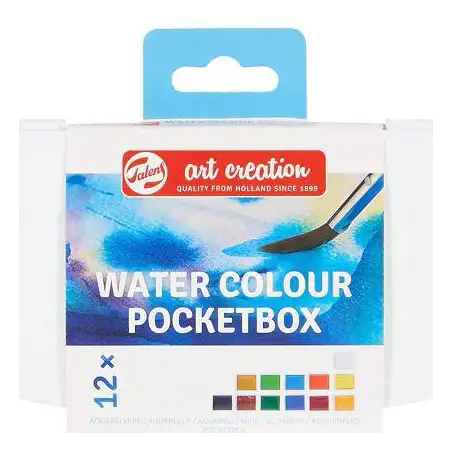 (9022112M) TALENS ART CREATION ACUARELAS POCKET BOX PASTILLAS C/SURTIDOS ESTUCHE 12 UD
