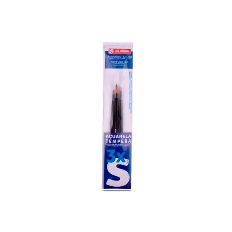 (9099161M) TALENS ART CREATION SET 3 PINCELES S (1 REDONDO - 1 PLANO - 1 LENGUA DE GATO) ACUARELA/TÉMPERA