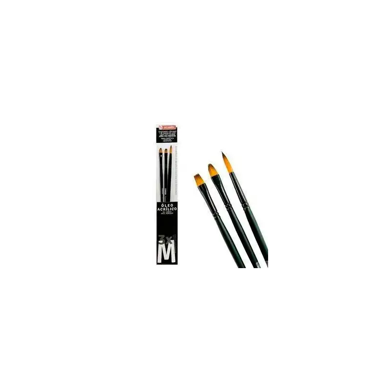 (9099262M) TALENS ART CREATION PINCELES ÓLEO Y ACRÍLICO FIBRA SINTÉTICA M SET 3 UD