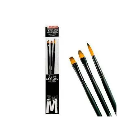 (9099262M) TALENS ART CREATION PINCELES ÓLEO Y ACRÍLICO FIBRA SINTÉTICA M SET 3 UD
