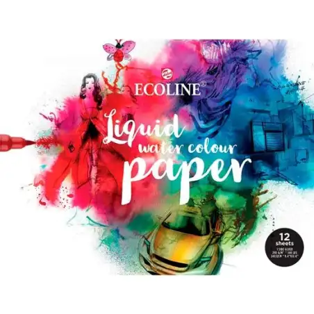 (91582430) TALENS ECOLINE BLOQUE 12 HOJAS PAPEL 24X32CM 290GR ENCOLADO 1 LADO