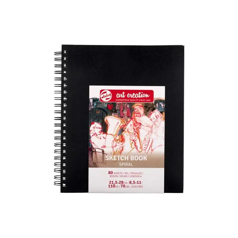(9313212M) TALENS ART CREATION BLOC DE PAPEL PARA ESBOZO ESPIRAL 21.5X28CM 80H 110GR
