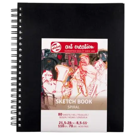 (9313212M) TALENS ART CREATION BLOC DE PAPEL PARA ESBOZO ESPIRAL 21.5X28CM 80H 110GR