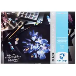 (94170002) TALENS VAN GOGH BLOC DE PAPEL 12 HOJAS 360GR PARA ACUARELA A4 NEGRO