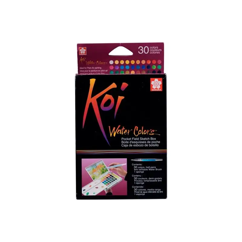 (XNCW30N) TALENS SAKURA KOI ACUARELAS WATER COLORS SKETCH BOX DE 30 C/SURTIDOS