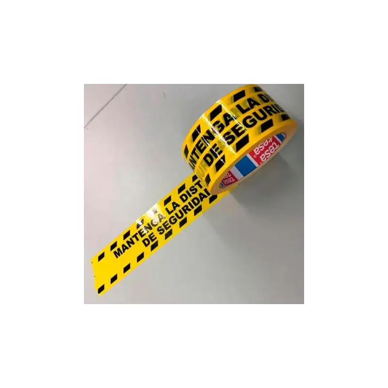 (04120-00204-00) TESA CINTA DE DISTANCIAMIENTO SOCIAL ADHESIVA 33M X 50MM PVC IMPRESO LAMINADO AMARILLO/NEGRO