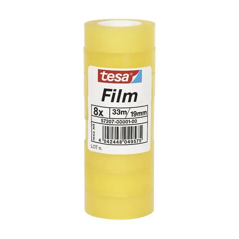 (57207-00001-02) TESA FILM CINTA ADHESIVA TRANSPARENTE STANDARD SHRINK TOWER ROLLO 19MM X 33M TORRE 8 UD