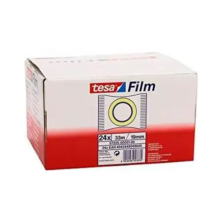 (57225-00001-02) TESA FILM CINTA ADHESIVA TRANSPARENTE STANDARD FLOWPACK ROLLO 19MM X 33M