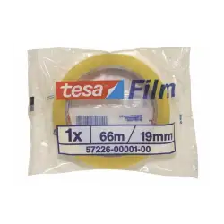 (57226-00001-02) TESA FILM CINTA ADHESIVA TRANSPARENTE STANDARD ROLLO 19MM X 66M EN BOLSITA