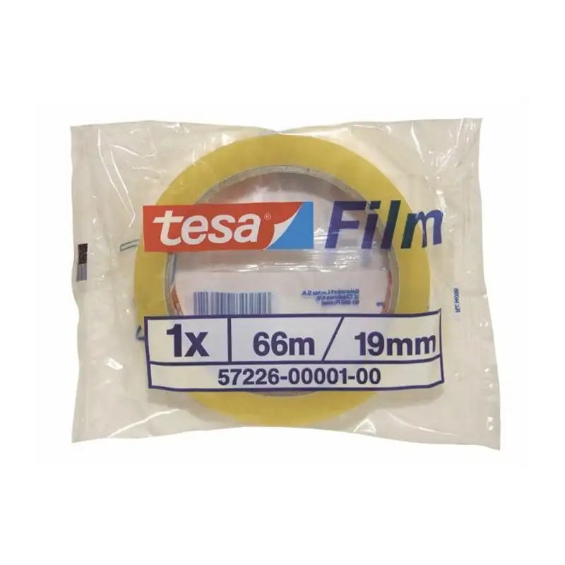 (57226-00001-02) TESA FILM CINTA ADHESIVA TRANSPARENTE STANDARD ROLLO 19MM X 66M EN BOLSITA