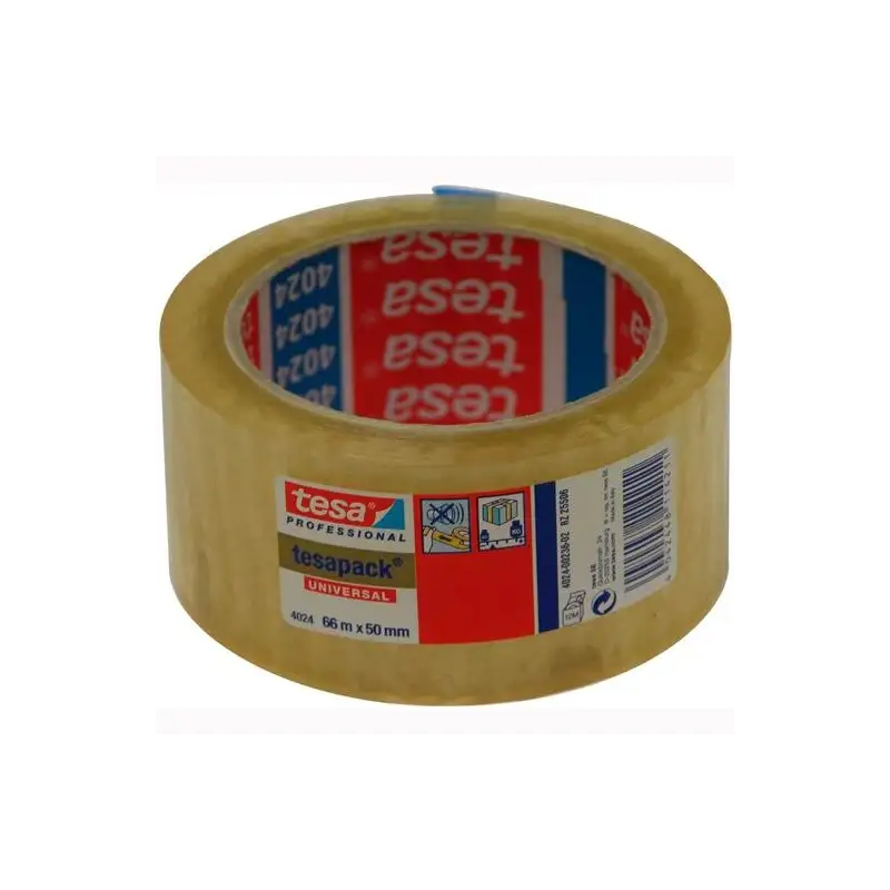 (04024-00236-05) TESA CINTA DE EMBALAJE DE POLIOLEFINA TESAPACK C/ETIQUETA 66MX50MM TRANSPARENTE