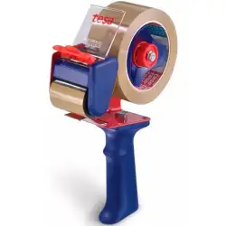 (06300-00001-01) TESA DISPENSADOR DE CINTAS DE EMBALAJE TESAPACK ECONOMY 6300 PARA ROLLOS DE 66M ROJO/AZUL