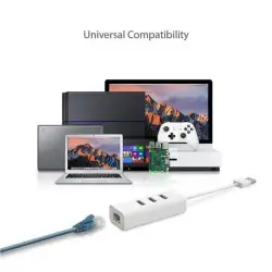 (TPL UE330) TP-LINK ADAPTADOR USB 2 EN 1 CON HUB DE 3 PUERTOS USB 3.0 Y ADAPTADOR ETHERNET GIGABIT