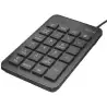 (22221) TRUST TECLADO NUMÉRICO XALAS CABLE USB ULTRAFINO 23 TECLAS TAMAÑO NORMAL + 5 TECLAS MULTIMEDIA NEGRO