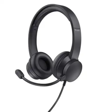 (25088) TRUST AURICULARES AYDA ESTÉREO CABLE USB CON MICRÓFONO AJUSTABLE NEGRO