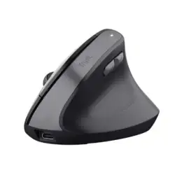 (25146) TRUST RATÓN MULTIDISPOSITIVO BAYO II+ ERGONÓMICO VERTICAL INALÁMBRICO BLUETOOTH 2.4GHZ 6 BOTONES RECARGABLE NEGRO