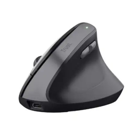 (25146) TRUST RATÓN MULTIDISPOSITIVO BAYO II+ ERGONÓMICO VERTICAL INALÁMBRICO BLUETOOTH 2.4GHZ 6 BOTONES RECARGABLE NEGRO