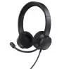 (25334) TRUST AURICULARES HS-260 ESTÉREO CABLE USB CON MICRÓFONO FLEXIBLE AJUSTABLE NEGRO