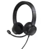 (25373) TRUST AURICULARES HS-201 ESTÉREO CABLE USB CON MICRÓFONO FLEXIBLE AJUSTABLE NEGRO