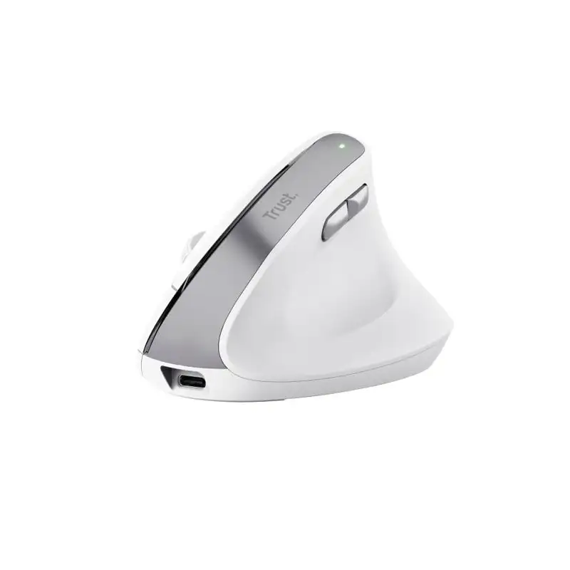 (25398) TRUST RATÓN BAYO II ERGONÓMICO VERTICAL INALÁMBRICO 2.4GHZ 6 BOTONES RECARGABLE BLANCO