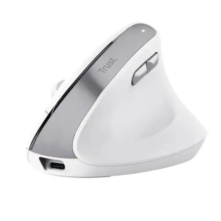 (25398) TRUST RATÓN BAYO II ERGONÓMICO VERTICAL INALÁMBRICO 2.4GHZ 6 BOTONES RECARGABLE BLANCO