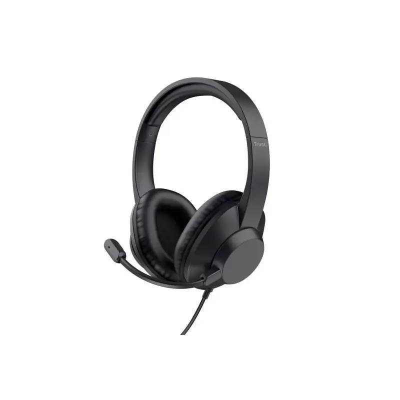 (25461) TRUST AURICULARES AYDA MAX ADAPTADOR USB-C/USB-A CON MICRÓFONO FLEXIBLE AJUSTABLE NEGRO