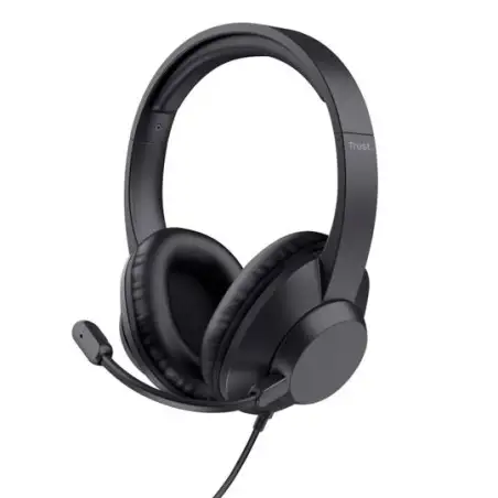 (25461) TRUST AURICULARES AYDA MAX ADAPTADOR USB-C/USB-A CON MICRÓFONO FLEXIBLE AJUSTABLE NEGRO