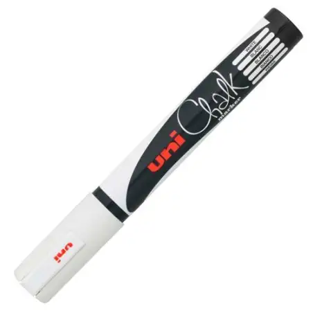 (264614000) UNIBALL MARCADOR DE TIZA LÍQUIDA CHALK PWE-5M BLANCO CAJA 6 UD