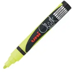 (264622000) UNIBALL MARCADOR DE TIZA LÍQUIDA CHALK PWE-5M AMARILLO FLÚOR CAJA 6 UD