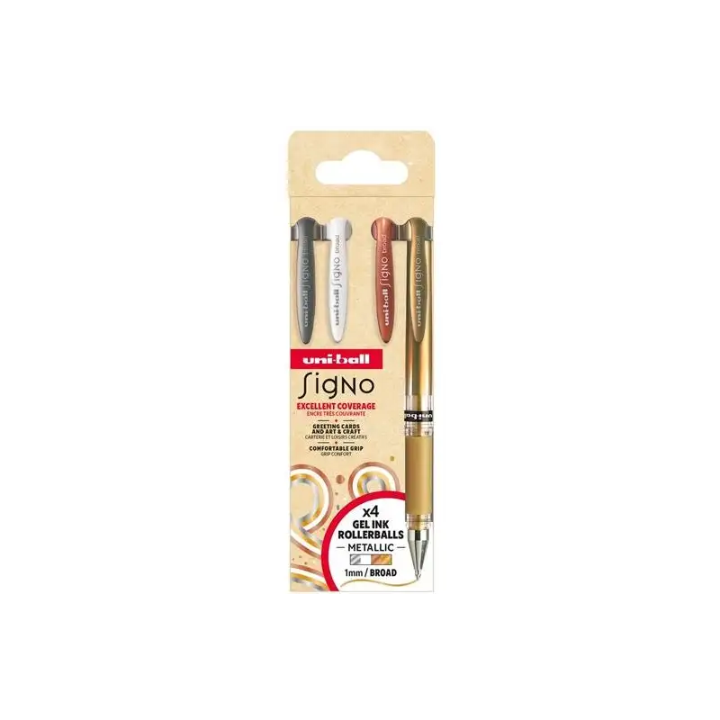 (302422291) UNIBALL ROLLERBALL SIGNO BROAD UM-153 1.0MM SURTIDO METÁLICO NO.1 SET 4 UD