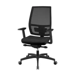 (MAA/BRF/EN) UNISIT SILLA MELANIA GIRATORIA SINCRO CON TRASNLAP REPOSABRAZOS AJUSTABLES RESPALDO MALLA NEGRO Y ASIENTO ACOLCH...